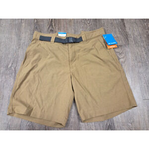 Columbia NWT Outdoor Belted Sullivan Bay EXS Shorts Brown 32 with 8" Inseam